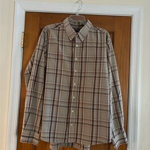 Puritan Men's XL Plaid Shirt - Tan and Brown